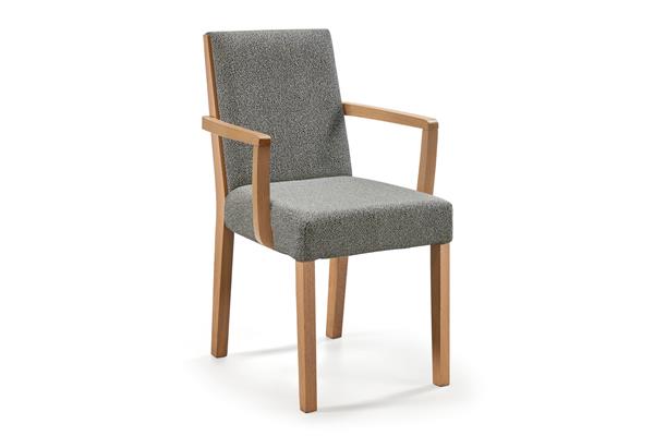 jura eiken stoel met armleun GRIJS  231 E02M